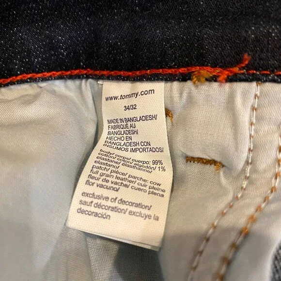 Tommy Hilfiger TH Flex Slim Fit Jeans Dark Wash Cotton Stretch 34x32 Mens NWT - Picture 5 of 6